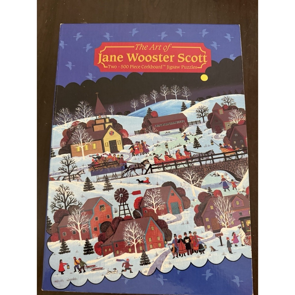 2 Jane Wooster 500‎ Piece Corkboard Book-Shelf Puzzles Collector's Edition 90's